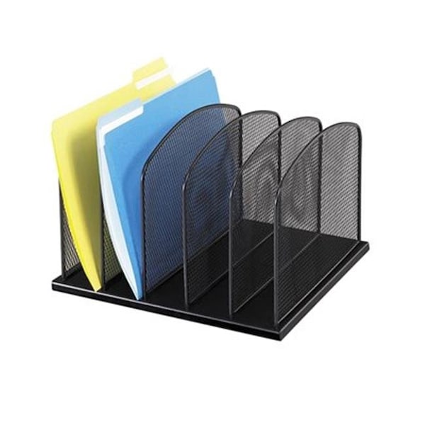 Betterbeds Onyx Mesh Desk Organizer - 5 Upright Sections - Black BE861216 - main